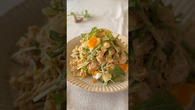 【家族が爆食べ】たまゴマささみサラダ✨パパッと絶品…#簡単レシピ #cooking