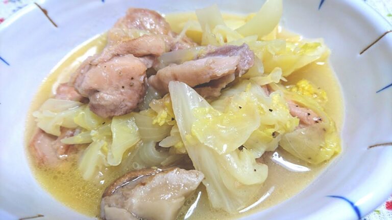鶏とキャベツの重ね蒸しバター風味