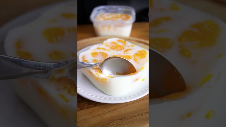 材料3つ！みかん牛乳プリン作り方！#shorts