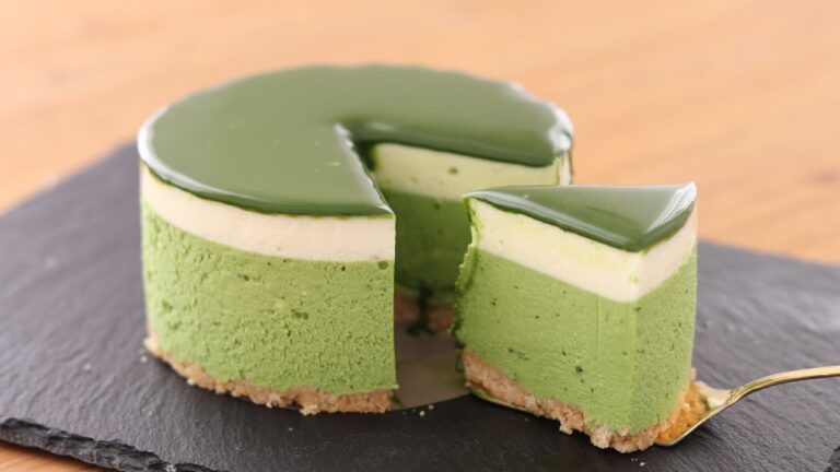 抹茶レアチーズケーキの作り方 No-Bake Matcha Cheesecake＊Eggless &Without Oven｜HidaMari Cooking