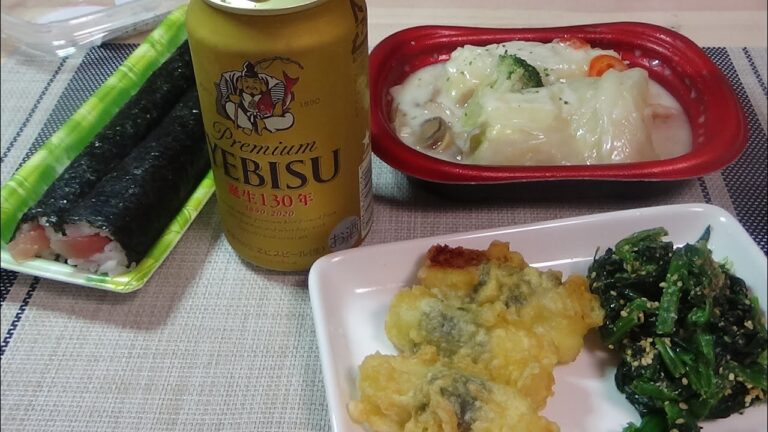 シチュー風ロールキャベツ＆鉄火巻きでプレミアムエビス！！【酒動画】