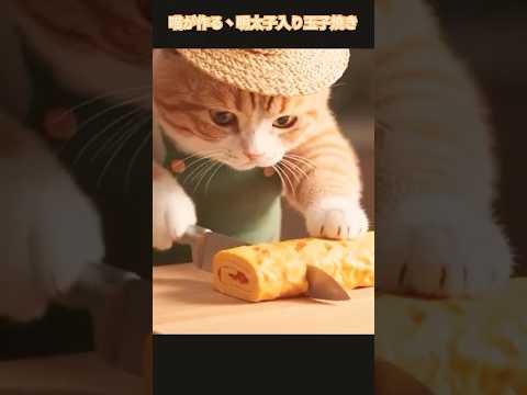 喵が作る、明太子入り玉子焼き！#猫動画 #動画 #shorts #猫 #kippy
