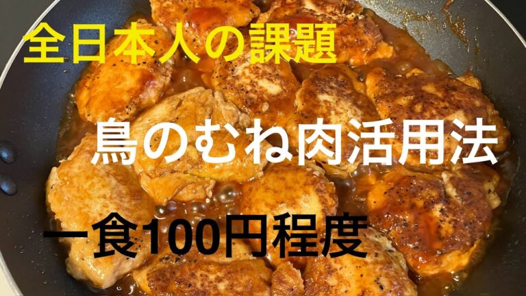 ふわふわ美味い！鳥のムネ肉(むね肉)煮込みハンバーグ　作りました