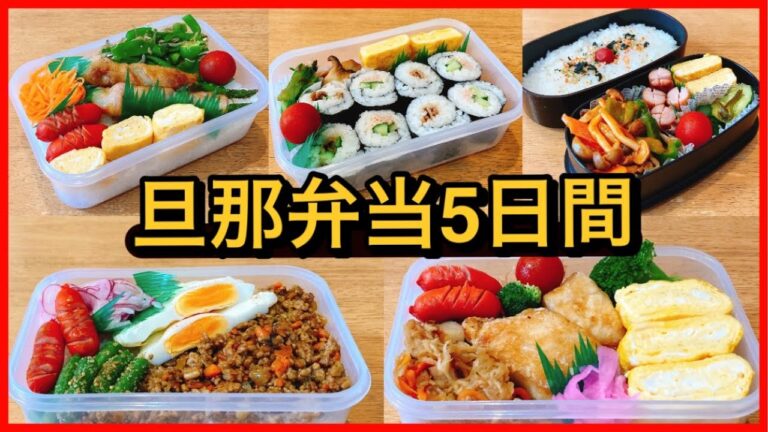 【旦那弁当5日間】のっけ弁当☆海苔巻き☆2段弁当☆海苔弁当☆