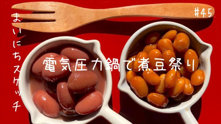 電気圧力鍋で煮豆祭り(//∇//)/キッチン家電の三種の神器⁉︎ 【LIFE VLOG】まいにちスケッチ#45