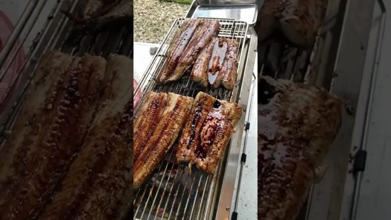 魚市場で買ってきた生ウナギを庭で焼いてみた！