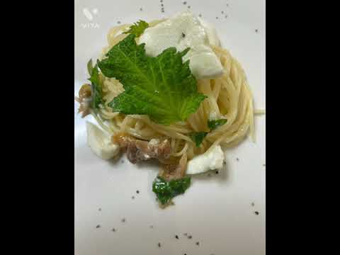 冷製　梅干しと紫蘇モツァレラチーズの和風パスタ