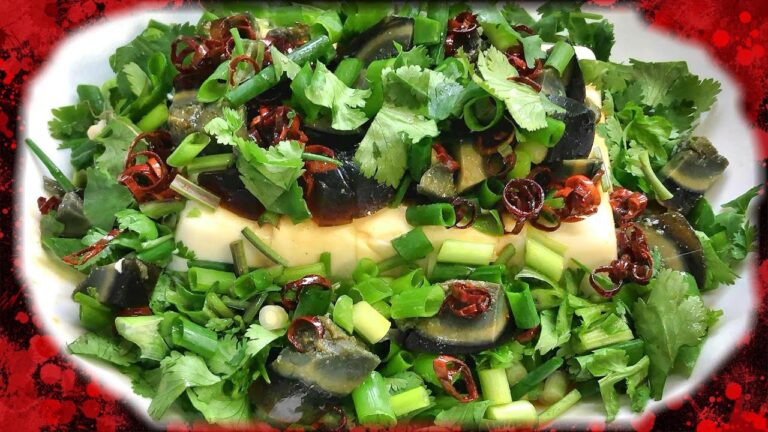 ピータン豆腐　中華居酒屋のおつまみレシピ　Tofu salad recipe 　ピータンの食べ方