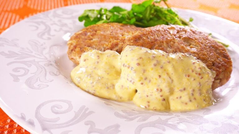 秋刀魚のつみれを洋風に さんまのハンバーグマスタードソース