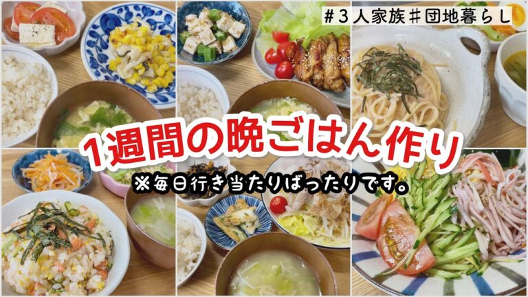 【1週間の夜ごはん】計画性なし！行き当たりばったりな毎日の晩ごはん作り【料理/主婦/団地暮らし】