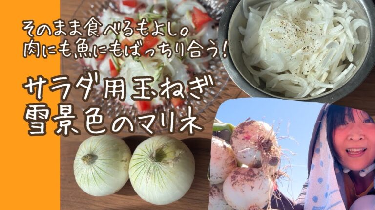 「雪景色」っていう玉ねぎ知ってる？北海道の新玉ねぎ的ポジション玉ねぎ。マリネにすると万能だよ🙌