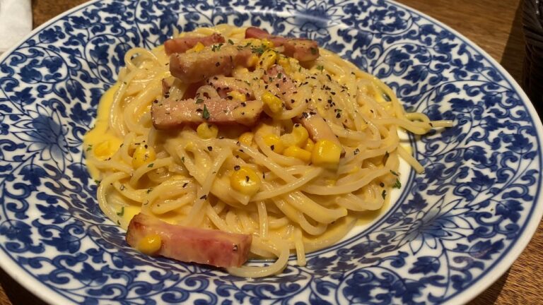 鎌倉パスタ「トウモロコシのクリームスープパスタ」