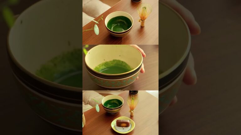 ‘Ukitsu’ in Koicha served with ‘Kuri Yokan’ 🌱🌰 #homecafe #matcha #matchalover #抹茶 #asmr #wagashi