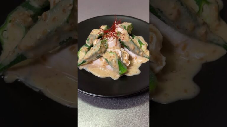 オクラ×ササミ×胡麻ドレッシング　#shorts