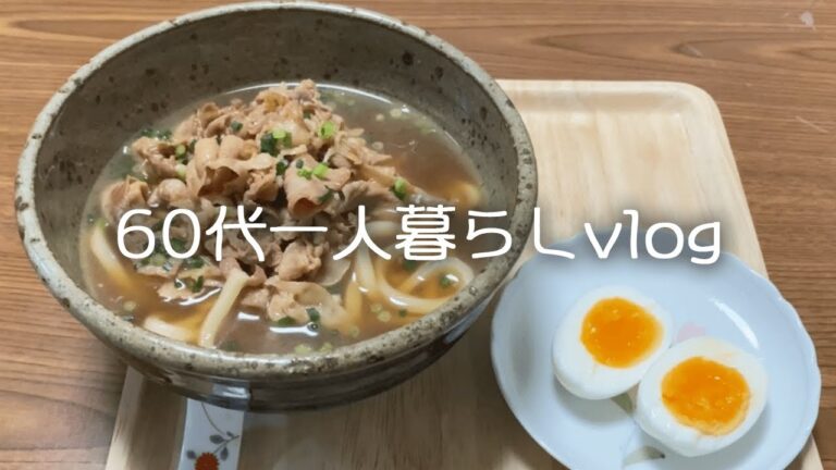 【60代一人暮らし】老後資金を考える/年金で入れる高齢者施設/肉うどん/バターチキンカレー　#82