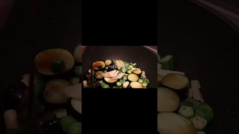 【レシピ】茄子とオクラのさっぱり辛焼き丼 #shorts