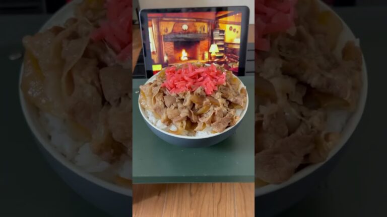 松屋でキング牛丼を再現して食べてみた！　#shorts