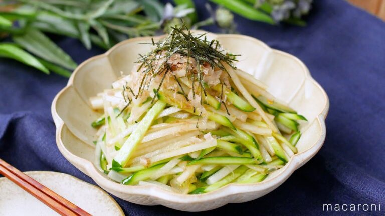 【きゅうりと大根サラダ】ポン酢とごま油でやみつき！大根ときゅうりのシャキシャキ食感が心地よい♪｜macaroni（マカロニ）