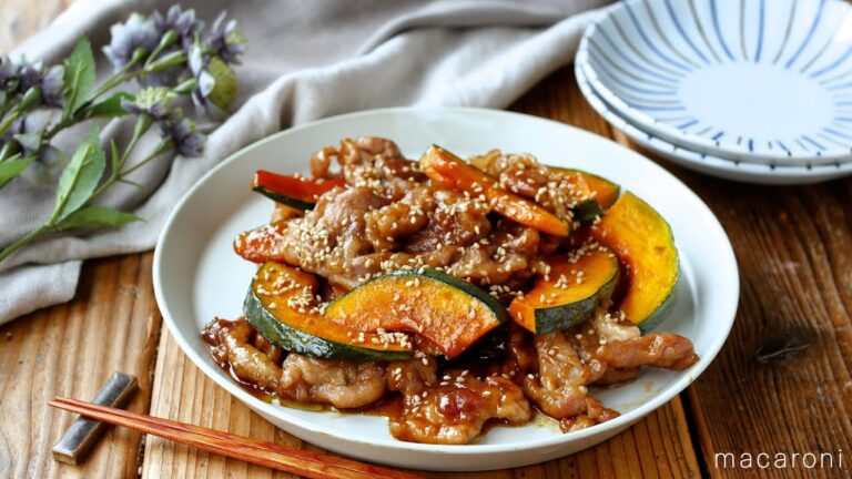 【かぼちゃと豚肉の甘辛炒め】甘辛味でごはんがすすむ！お弁当にもおすすめ♪