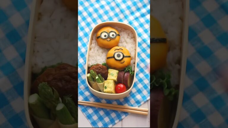チーズハンバーグでミニオン ズ作りました！ #キャラ弁 #お弁当 #bento #ミニオン #ミニオンズ #minions #簡単キャラ弁