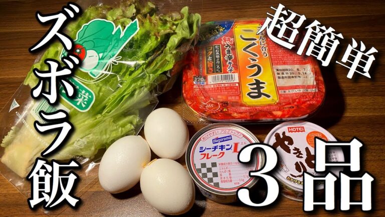 【超簡単】マジで料理がしたくない人のためのズボラ飯３品【時短】
