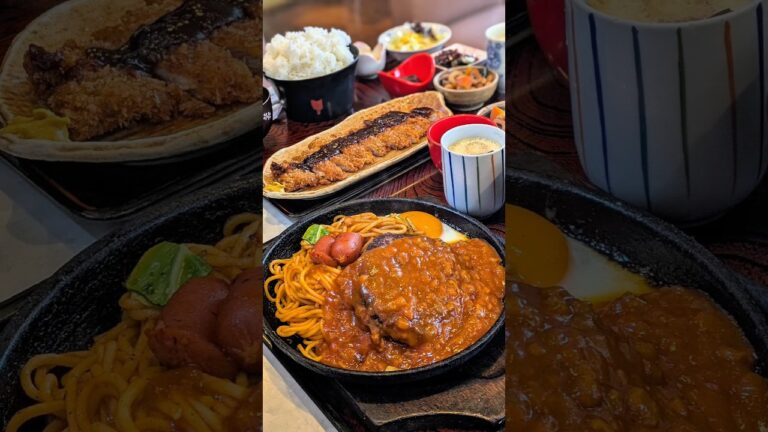 【岐阜】ハンバーグを頼んだだけなのに…。一人前のナポリタンとマンガ盛りごはんまで付くボリュームランチ！日替りランチはドリンク付き800円！#グルメ #shorts