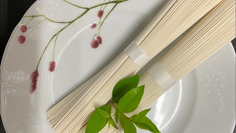 冷やし茄子そうめん佐久斗第97弾　　　　（オクラとナメコのぬる和え掛け）