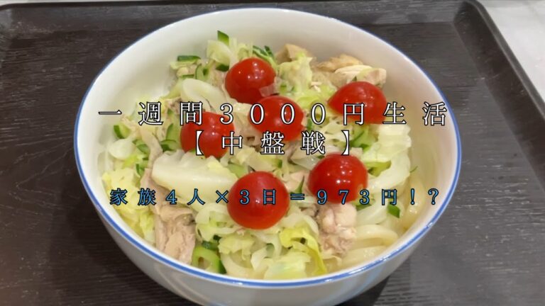 【食費節約】4人家族×3日で973円！節約中でも満足ごはん【食費3000円チャレンジ】Day3〜5