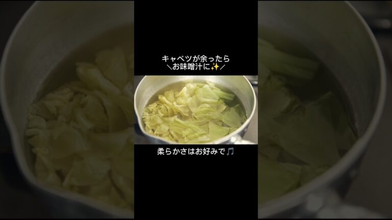 【30秒お味噌汁】キャベツが余ったらお味噌汁に！ #料理 #おかずになる #レシピ