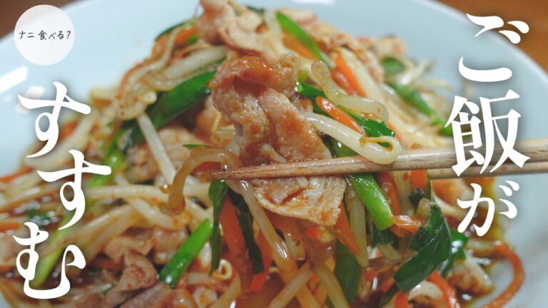 【孤独のグルメ飯】コスパ最高！もやしと肉のピリ辛イタメでごはんがとまらない！