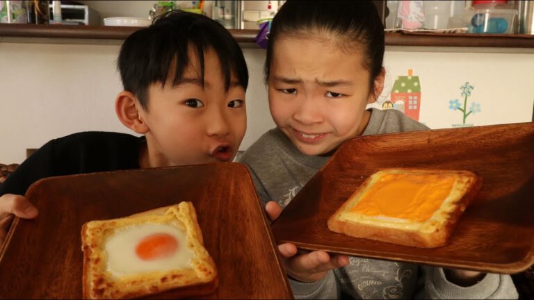 エッグトーストを作って食べるRino＆Yuuma