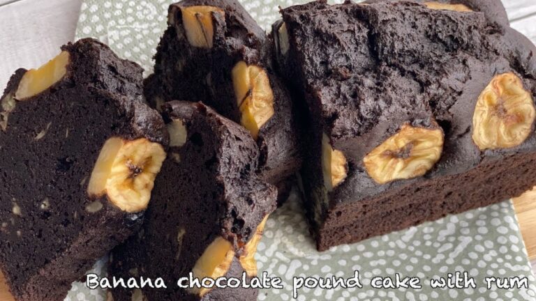 ホットケーキミックスで作る  ラム酒香る濃厚バナナチョコパウンドケーキ /Banana chocolate pound cake with rum