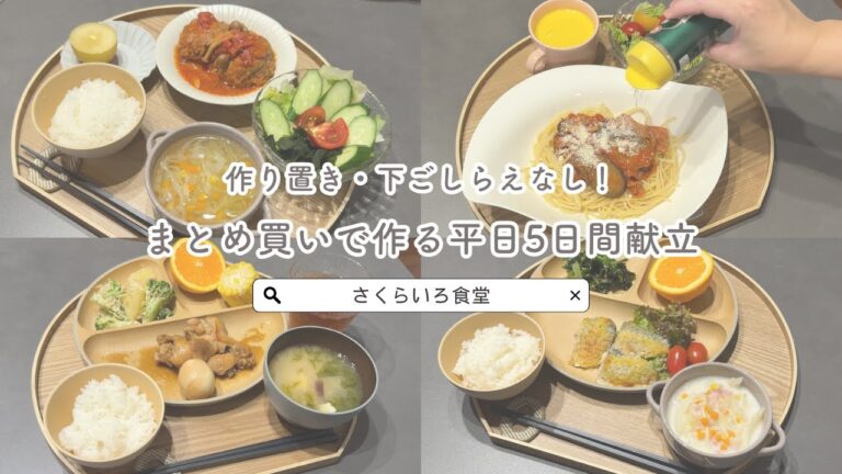 【6,900円・まとめ買いで作る平日5日間ご飯】#3 作り置き・下ごしらえなしで作る晩ごはん / ハンバーグソースをパスタにリメイク✨