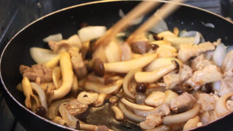 シメジと豚肉炒め