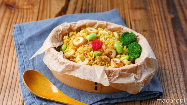 【カレーチャーハン弁当】お肉の代わりにちくわで！カレー粉でスパイシーな仕上がり♪