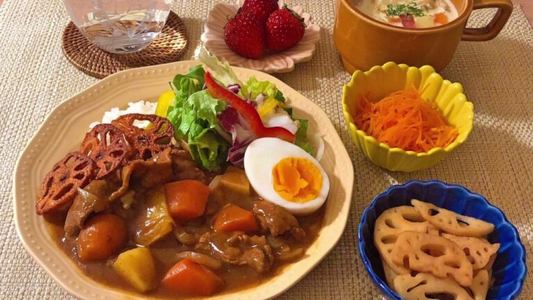 【料理】カレー・クラムチャウダー・れんこんのきんぴら・キャロットラペ
