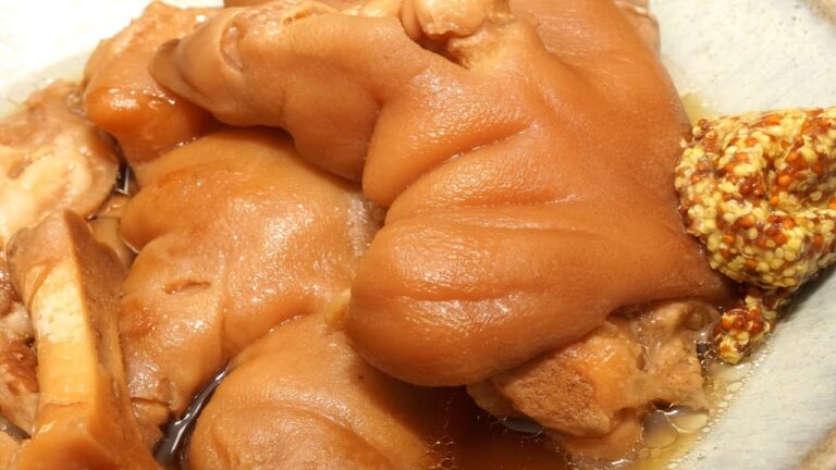 圧力鍋を使った柔らかい豚足の煮込み　braised pork leg