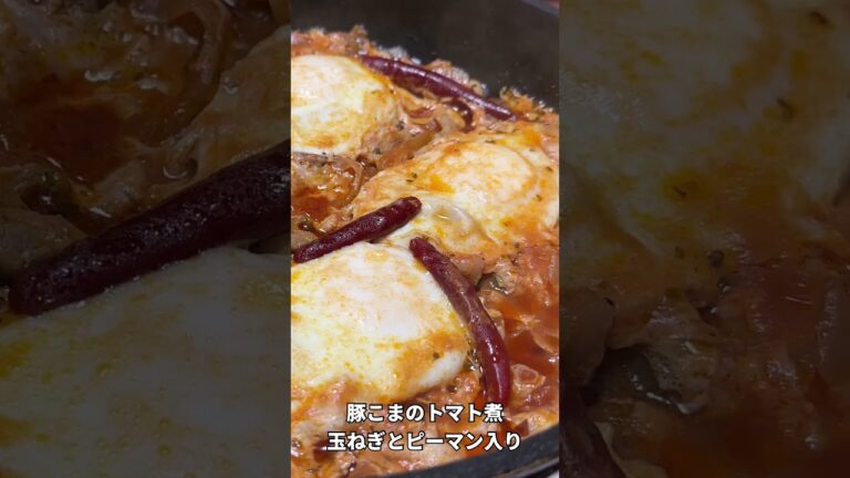 雰囲気で作る豚こまのトマト煮は酒にも白飯にも当然パスタにも合うニクイヤツ #shorts