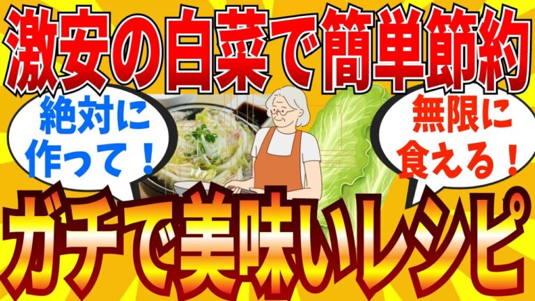 【2ch有益スレ】旬で安い白菜を使った絶品節約レシピ教えてｗｗｗ【ゆっくり解説】