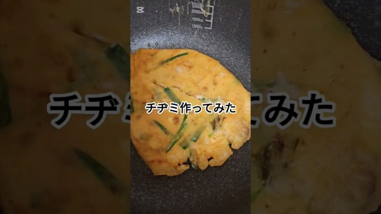 #チヂミ#卵#チャーシュー#キムチ#ニラ#納豆#作ってみた#食べてみた#美味しい