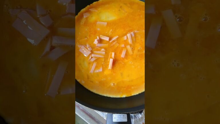 ハム入り卵焼き作成中＼(^o^)／