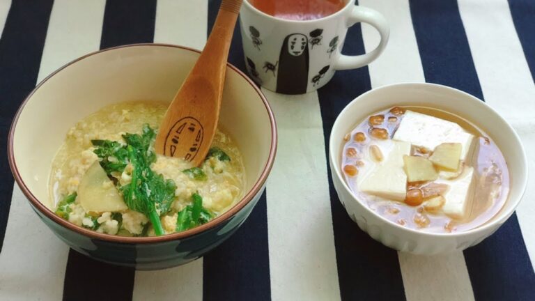 【料理】風邪ひいた時に☆菜の花雑炊☆あんかけ豆腐☆