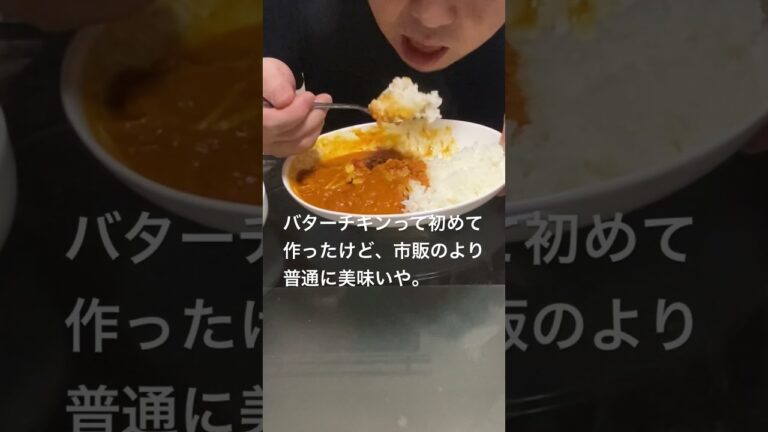 【寡黙メシ】茶色ばっかでごめんなさい🤣 #寡黙のグルメ #食事シーン #バターチキンカレー #shorts