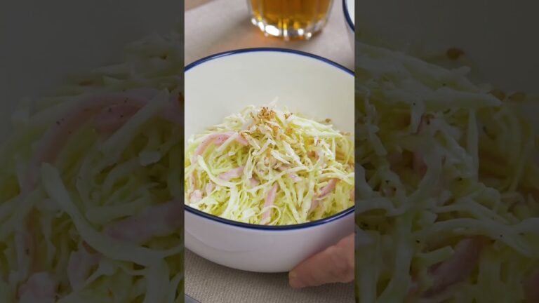 キャベツとハムのごまマヨサラダ | Cabbage and ham sesame mayo salad #キャベツ #ハム #マヨネーズ #サラダ