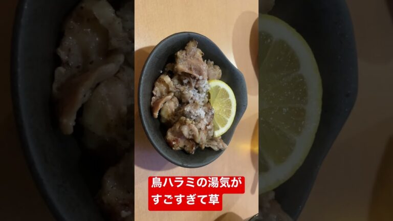 【松戸市・あじて】冷凍室から出したピノ？鳥ハラミの炭火焼きが湯気でまくってる件