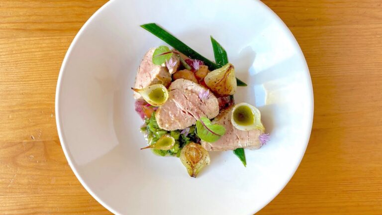 【豚ヒレ肉をエストラゴンたっぷりのネクタリンのコンディマンで楽しめる一皿 #44】Filet Mignon de Porc /Oignon Rouge / Nectarine /Estragon