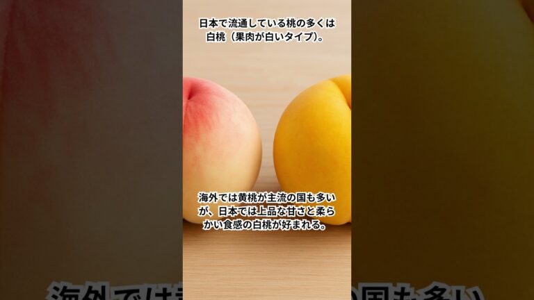 桃の雑学１　#雑学 #ももの秘密 #果物トリビア #桃太郎の真実 #バラ科の果物 #shorts教養 #夏の果物 #白桃 #冷やしすぎ注意 #旬を楽しむ #食べ物の雑学
