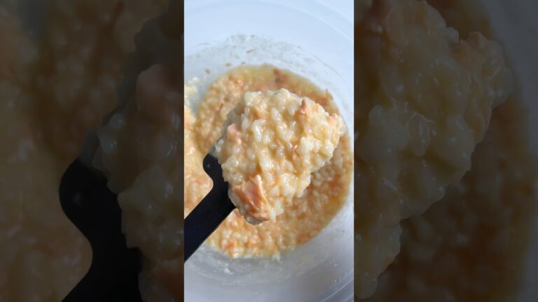 【簡単節約】レンジで鮭チーズリゾット🧀レシピはコメント欄へ#簡単レシピ #japanesefood