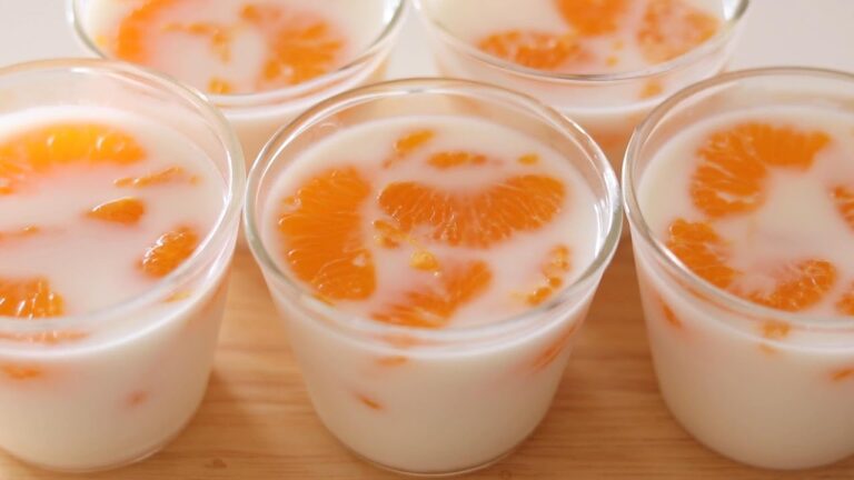 混ぜて冷やすだけ！ふるふる♡みかん牛乳プリンの作り方 / Mandarin milk pudding recipe