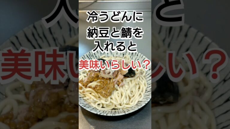 冷うどんに納豆と鯖を入れると美味いらしい？#料理 #料理動画 #自炊 #cooking #時短レシピ #簡単レシピ #ズボラ飯